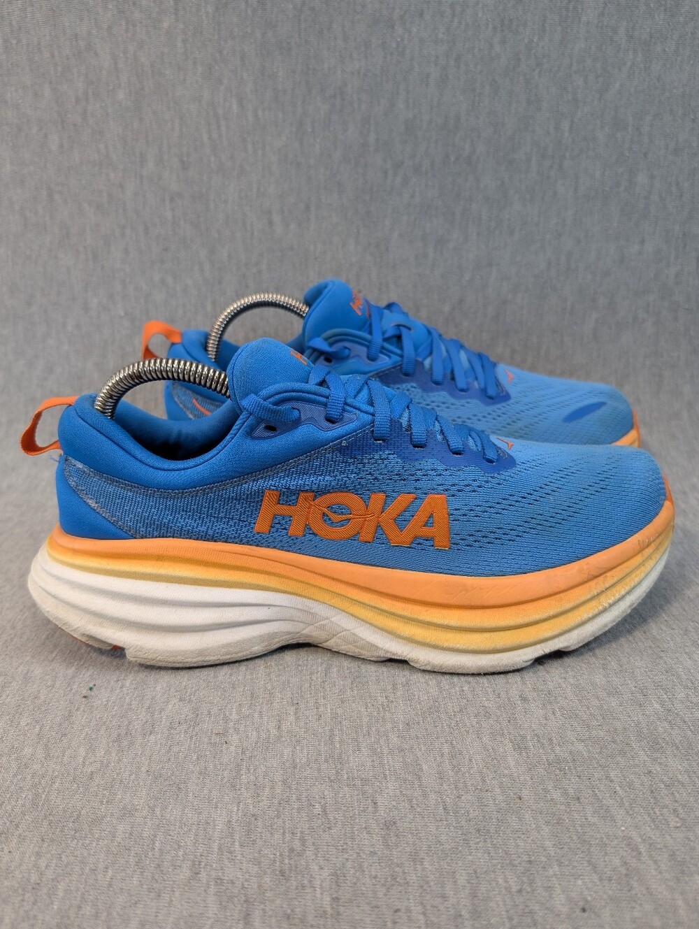 Hoka Bondi 8 Running Shoes Men's 8.5D Blue Orange Sneakers - Picture 8 of 16